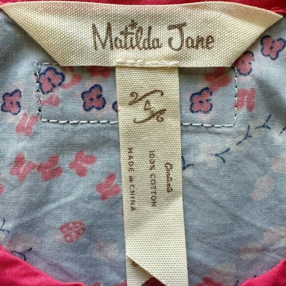 NEW Matilda Jane Camp MJC Blue Pink Floral Sleeveless Open Spaces Tunic Top 4 - Picture 7 of 7